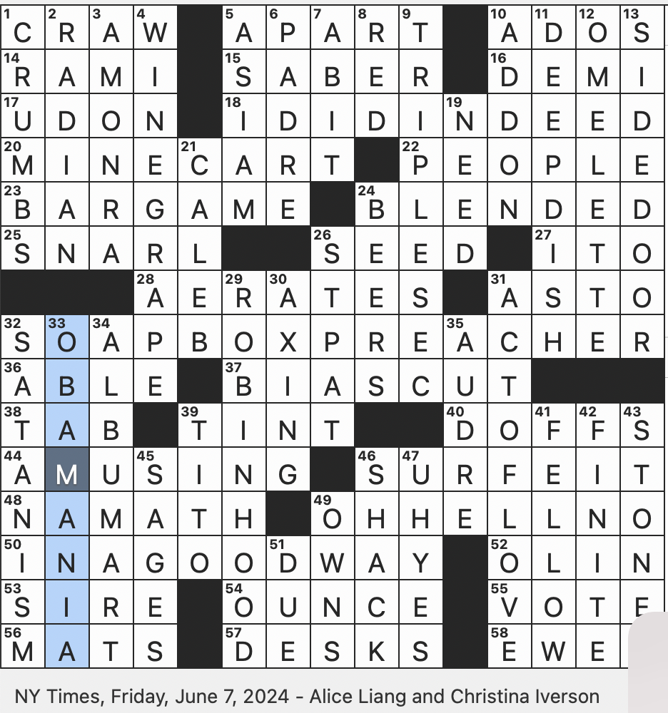 Rex Parker Does The NYT Crossword Puzzle Backpedaling Qualifier FRI 6 7 24 Eponym Of A Popular Vodka Brand Massachusetts College Specializing In Engineering Feature Of Many Haute Couture Dresses Rex Parker Does The NYT Crossword Puzzle Backpedaling Qualifier FRI 6 7 24 Eponym Of A Popular Vodka Brand Massachusetts College Specializing In Engineering Feature Of Many Haute Couture Dresses
