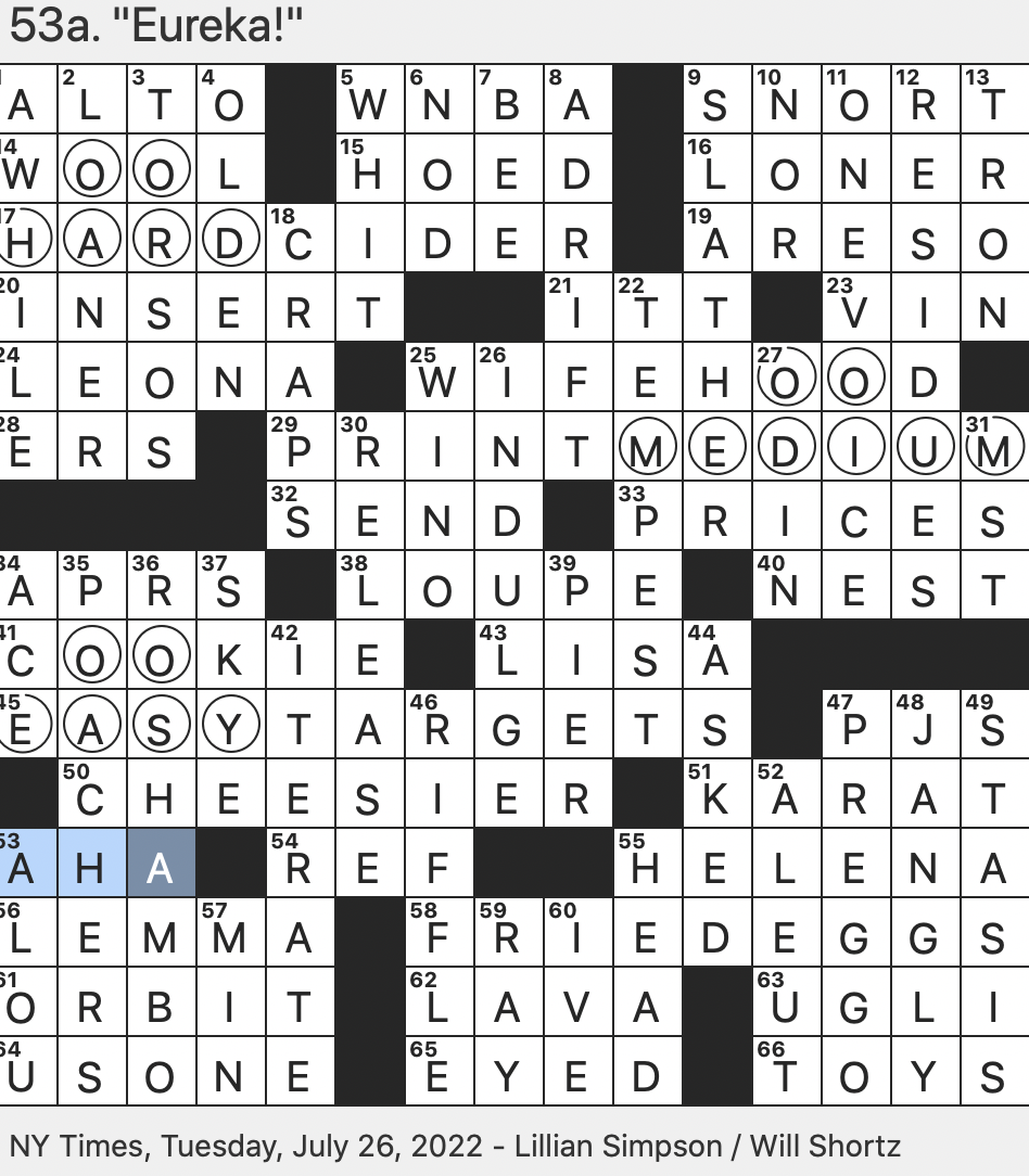 Rex Parker Does The NYT Crossword Puzzle Helpful Theorem In Math TUE 7 26 22 Language Related To Inupiaq And Yupik 1982 Film Inspired By Pong Certain Spousal State 