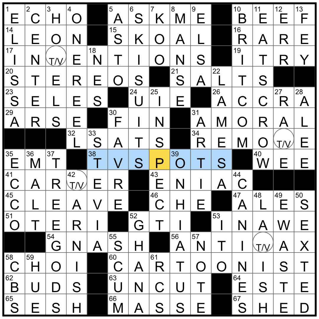 spots nyt crossword