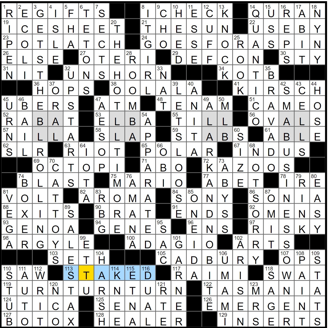 Rex Parker Does The NYT Crossword Puzzle Leave Off As The Last Word Of A Sea Creatures That May Employ Camouflage When Hunting Beginning Of The Joint Army Navy Phonetic Alphabet