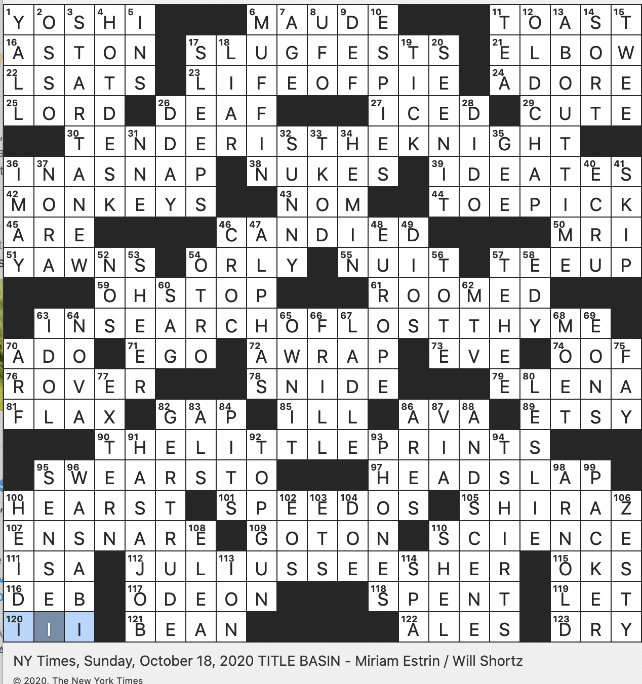 Rex Parker Does The NYT Crossword Puzzle Share A Workspace In Modern Lingo SUN 10 18 20 Titular Film Character Opposite Harold Place For A Shvitz Lead Role On Parks