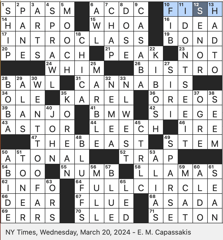 Rex Parker Does The NYT Crossword Puzzle Site Of A Herculean Feat WED 3 20 24 Marx Brother With A Curly Wig Subjects Of A Twist On It Ad Campaign 
