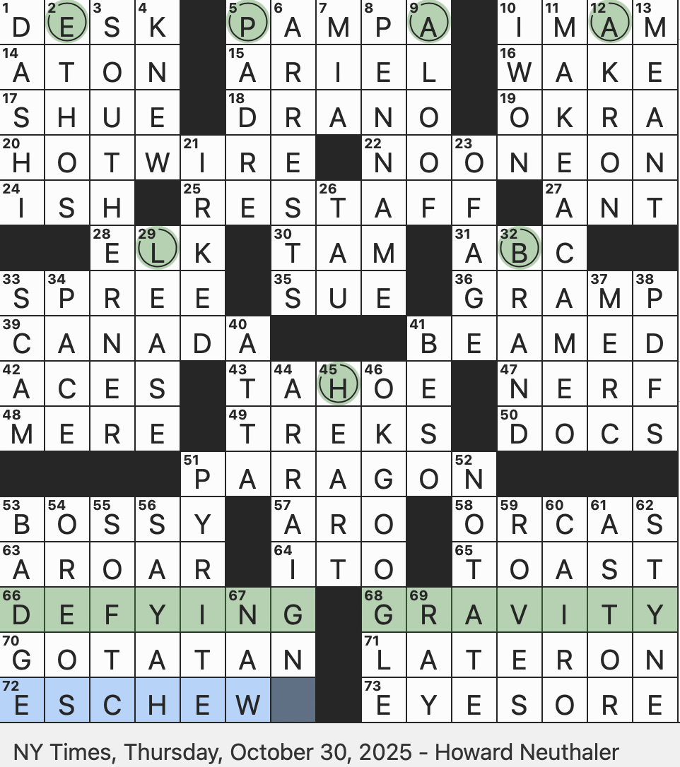 Rex Parker Does The NYT Crossword Puzzle Soup Stock In Japanese Cuisine THU 10 30 25 Genre For Aretha Franklin Or Usher Chicago Exchange For Short Flour Used In Indian