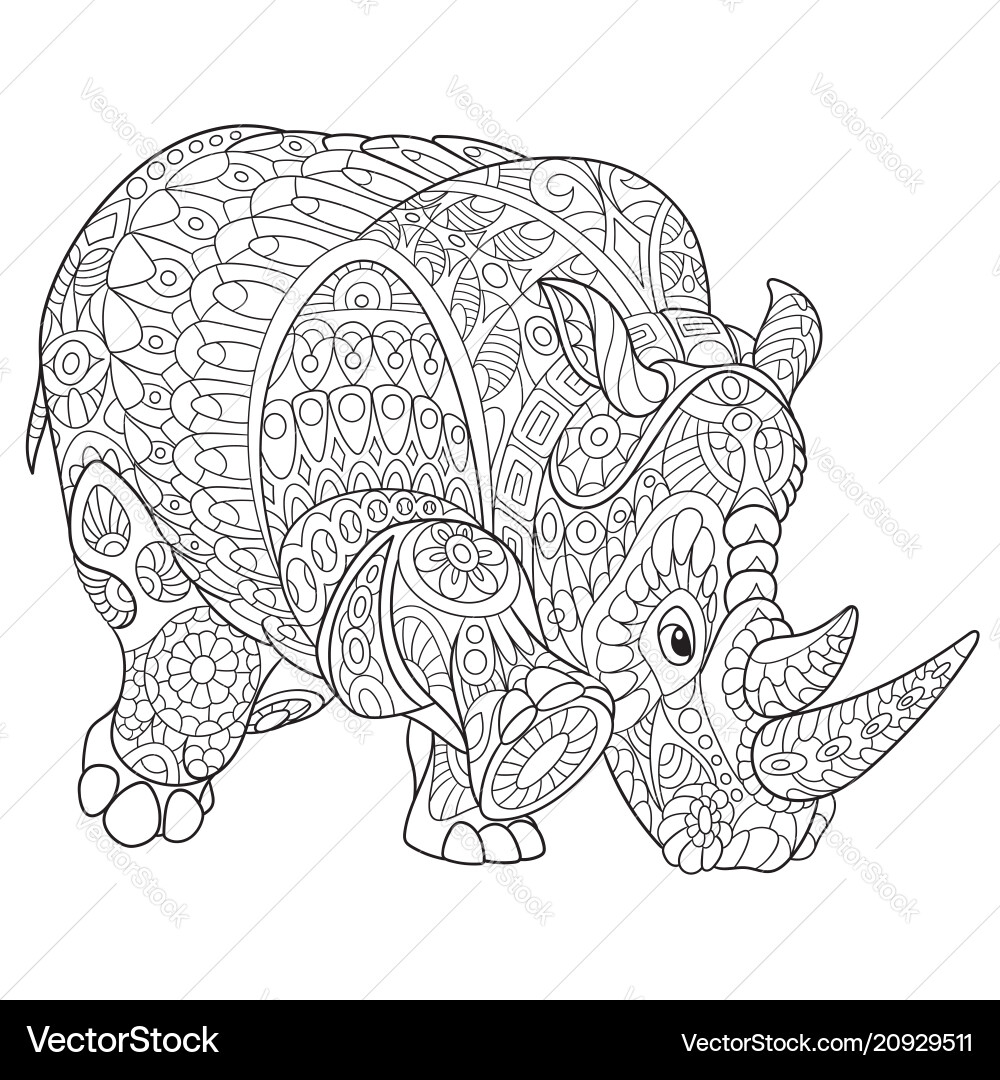 rhino coloring page