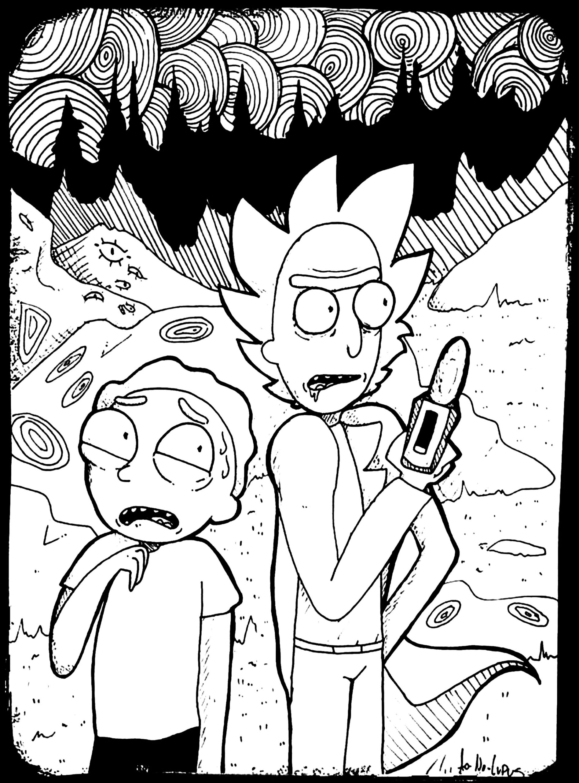 Rick And Morty Fan Art TV Show Coloring Pages