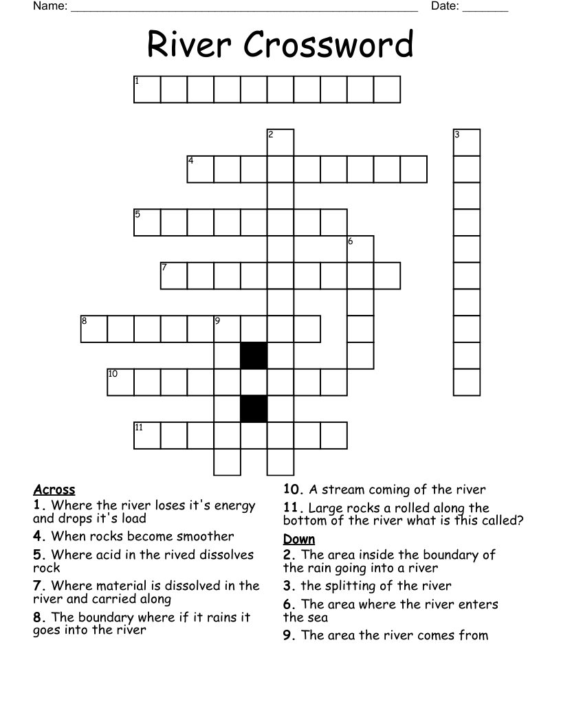 River Crossword WordMint