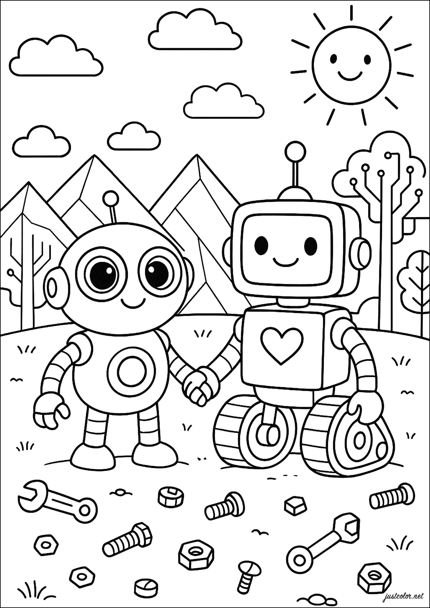 robot coloring page