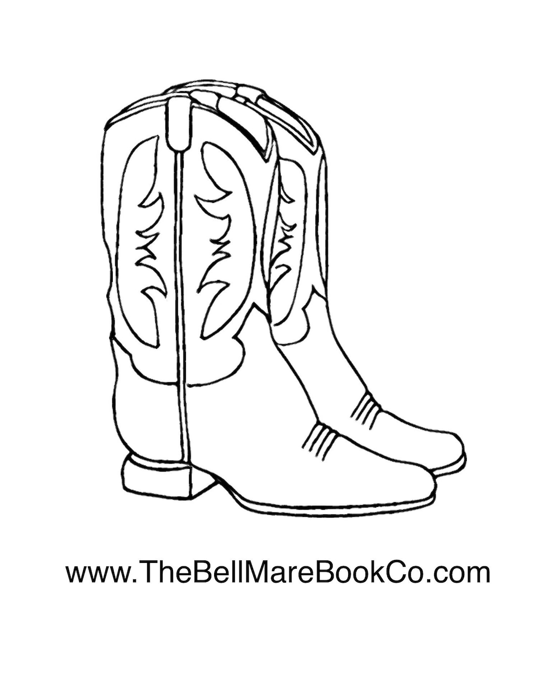 Rodeo Cowboy Boots Coloring Page Etsy New Zealand
