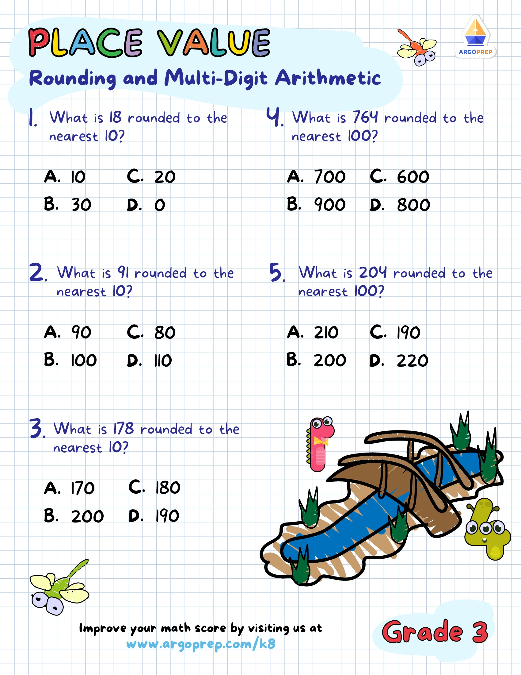 Rounding Worksheets 3rd Grade ArgoPrep Rounding Worksheets 3rd Grade ArgoPrep