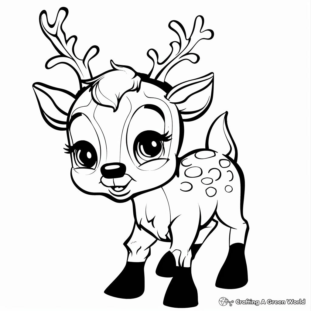 rudolph reindeer coloring page