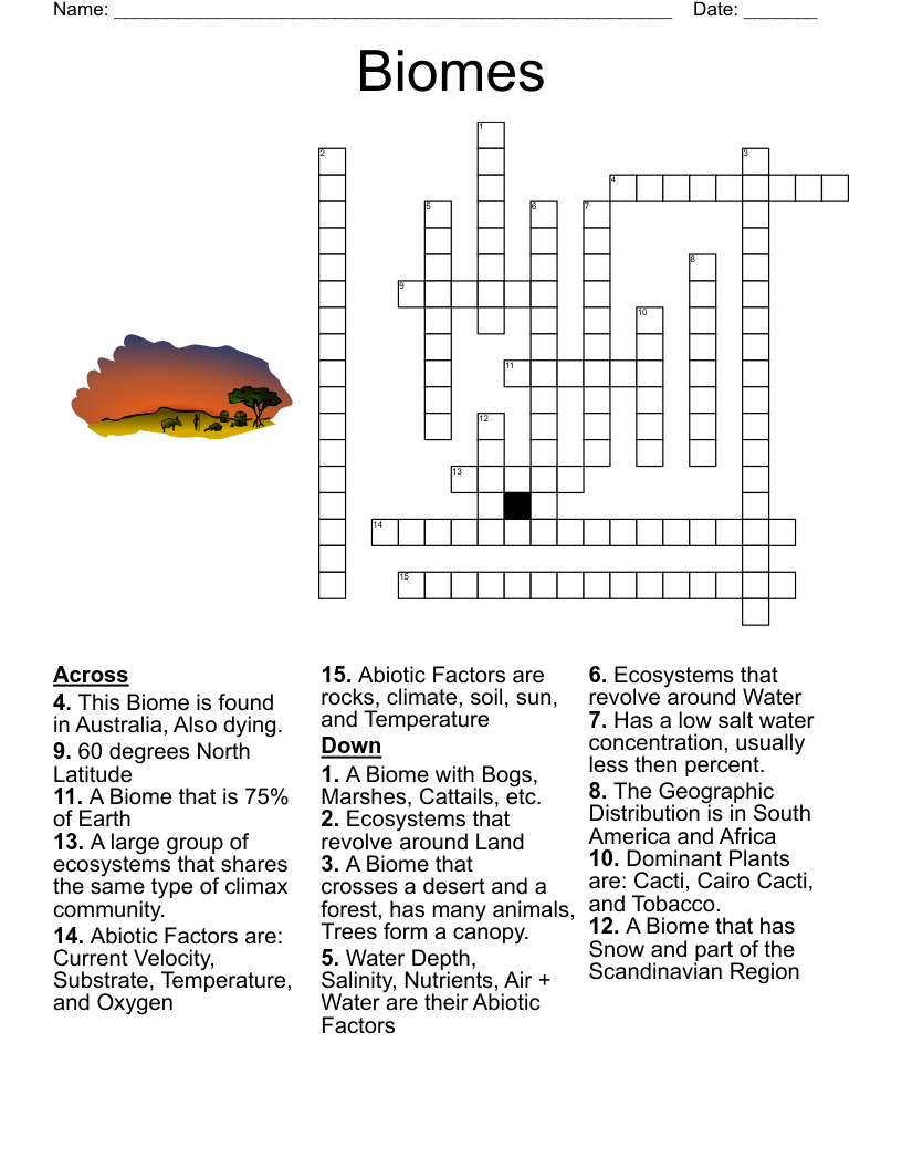 Salt Water Marsh Crossword WordMint