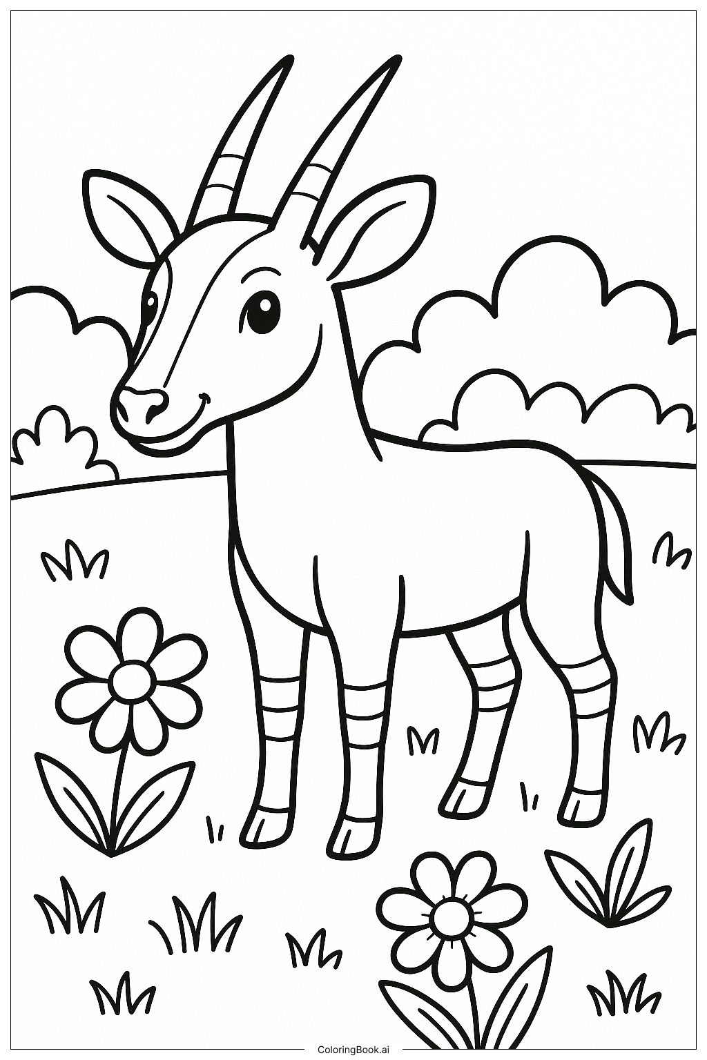 Saola The Magical Asian Unicorn Coloring Page Free PDF PNG Printable Saola The Magical Asian Unicorn Coloring Page Free PDF PNG Printable