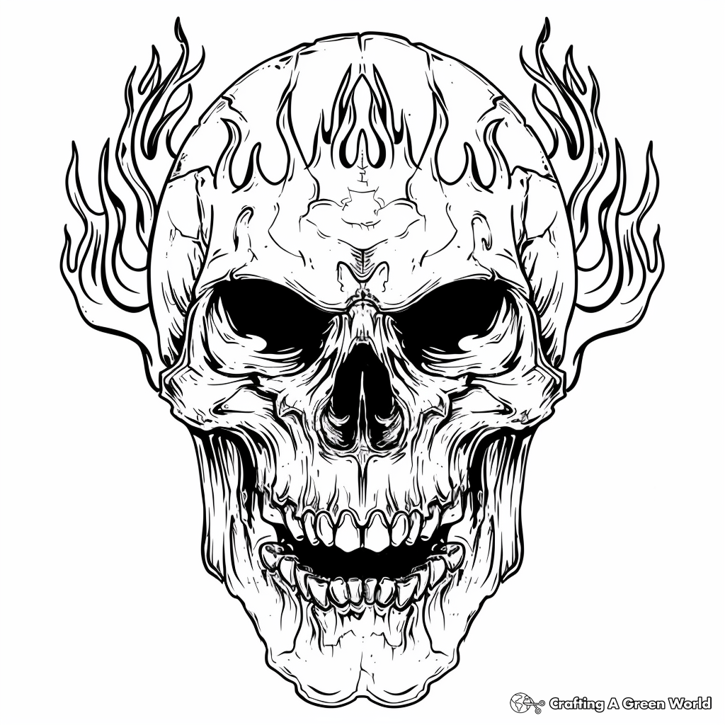 Scary Skull Coloring Pages Free Printable 