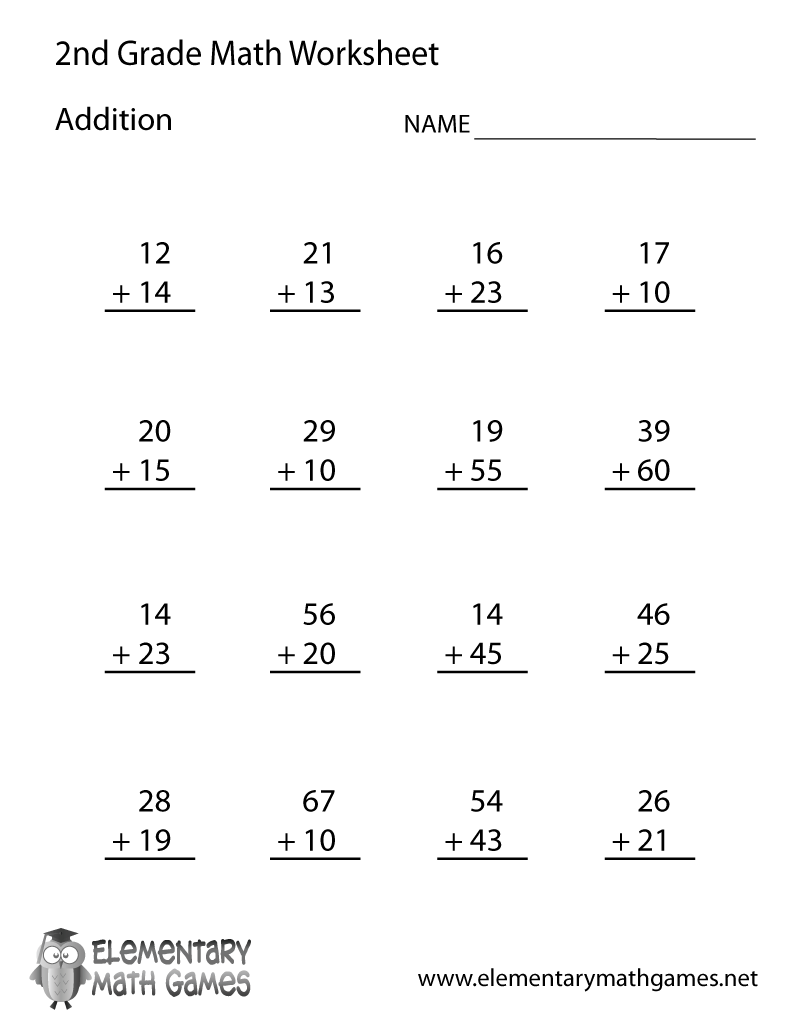 2nd grade math worksheet