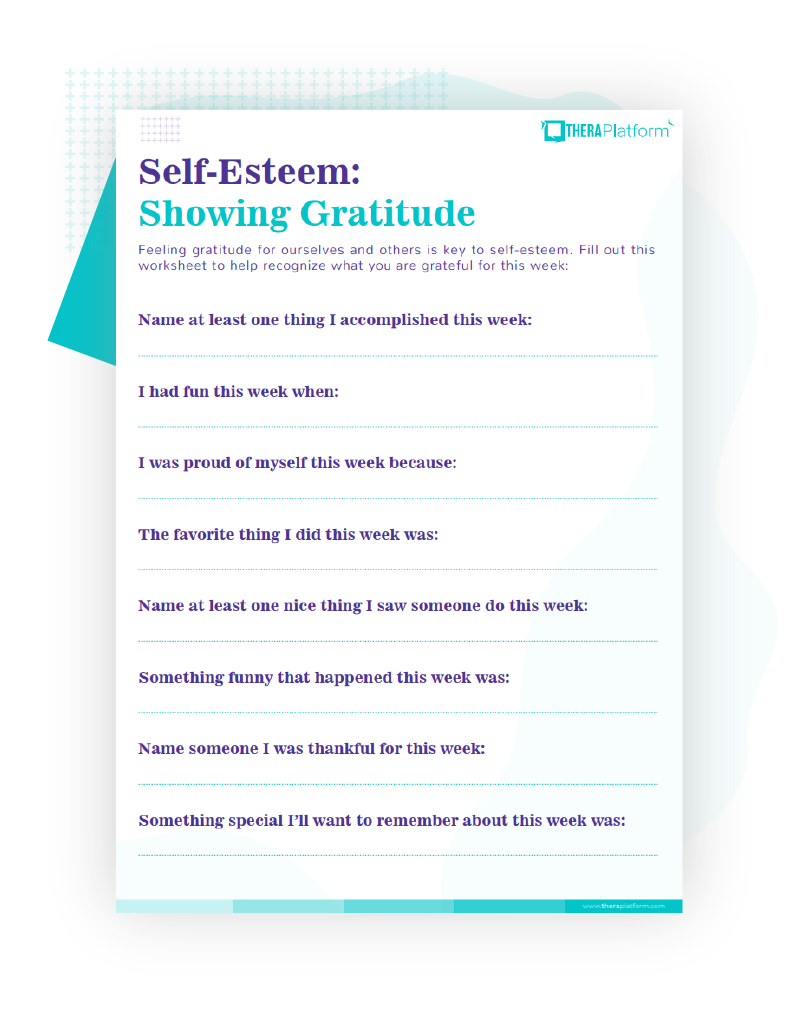 worksheets on self esteem