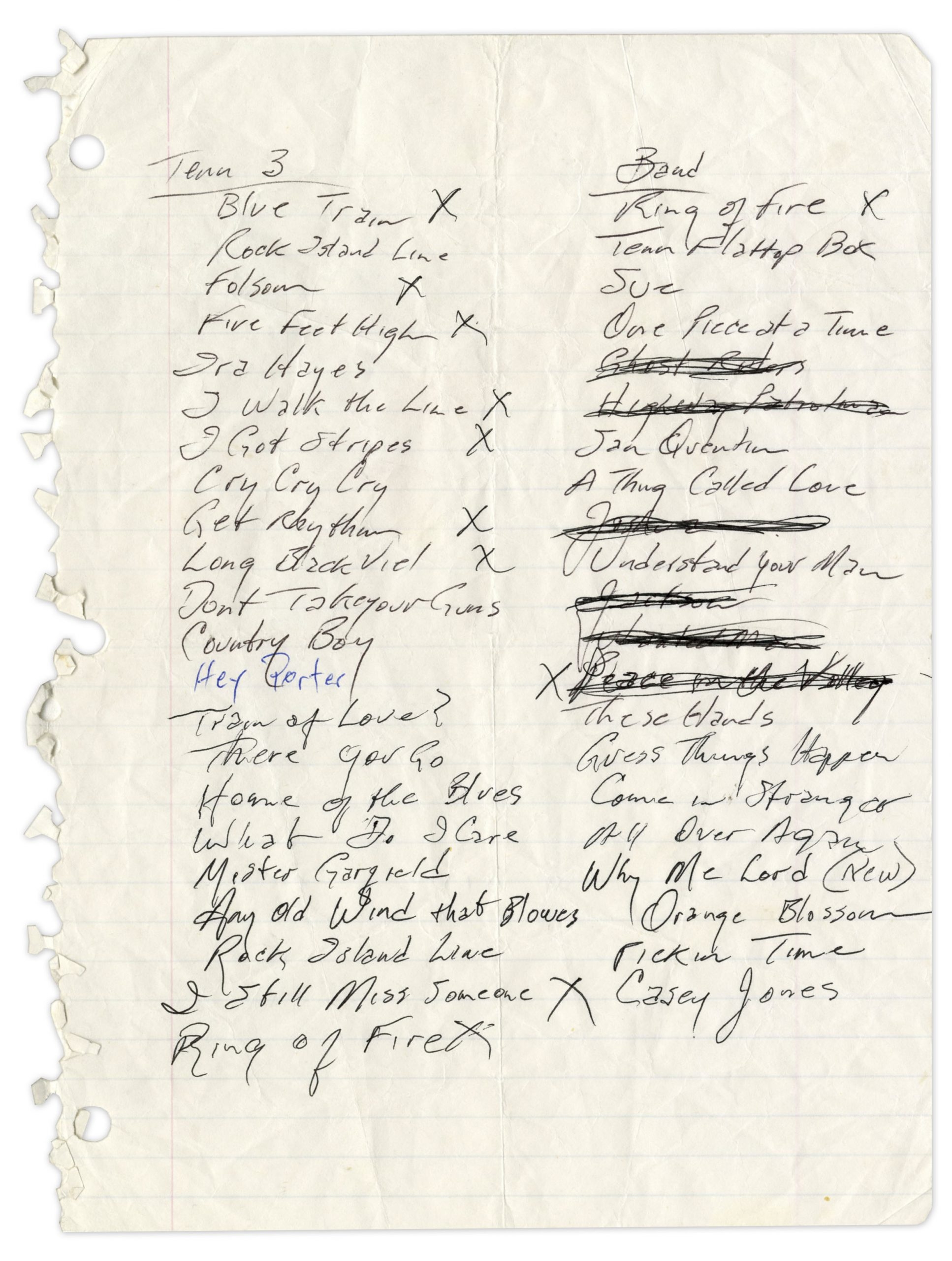 johnny cash to do list