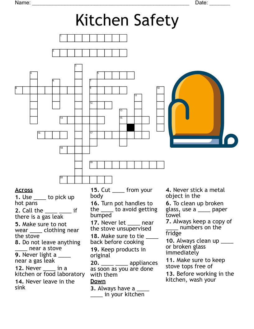 Seven Kitchen Hazards Crossword WordMint