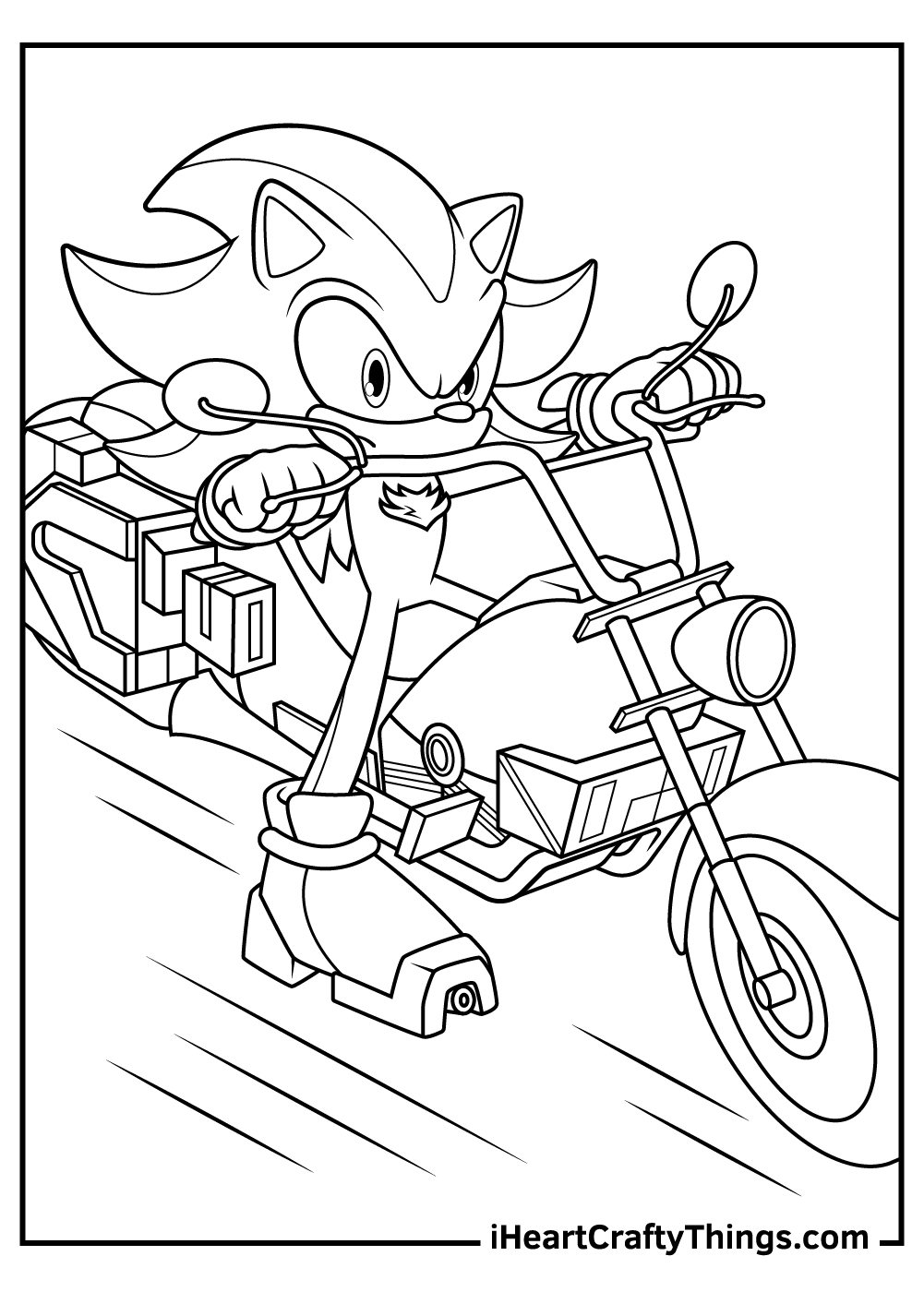 sonic and shadow coloring page