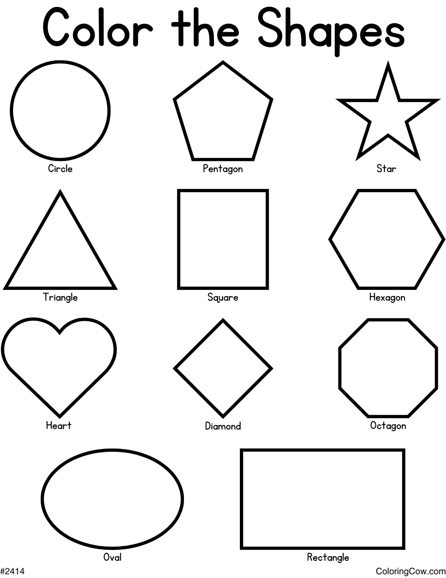 Shapes Coloring Page Shapes Coloring Page