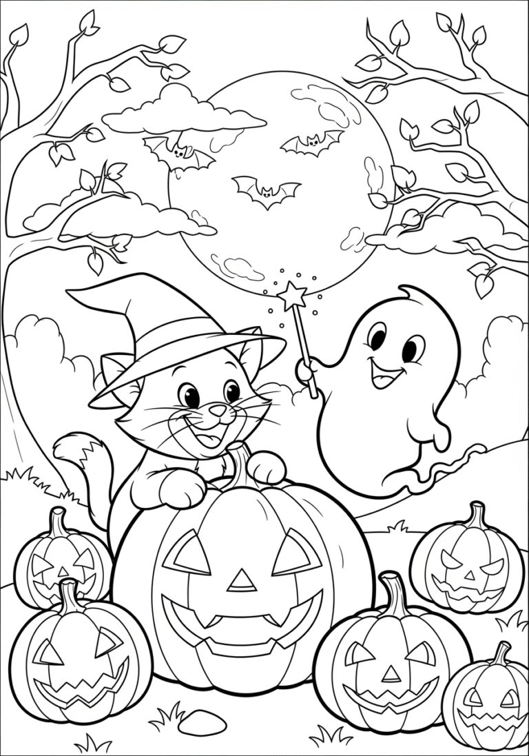 Simple Disney Halloween Coloring Page Free Printable