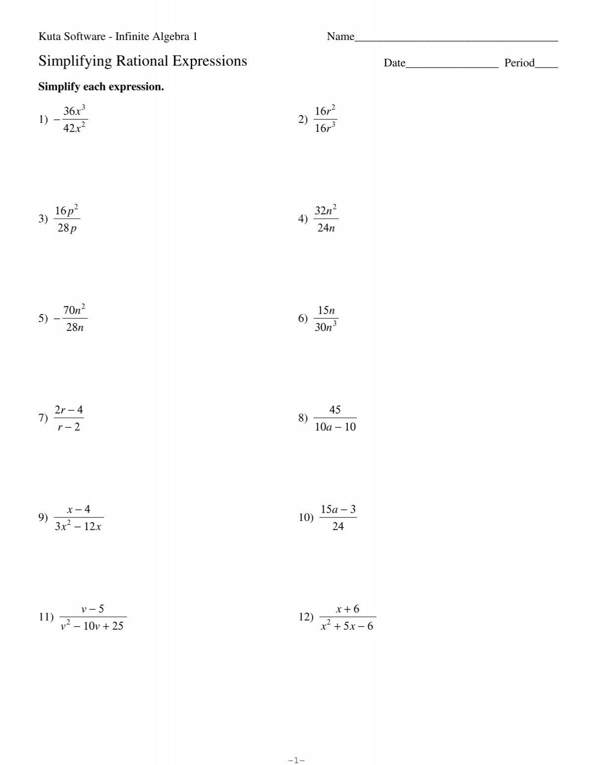 Simplifying Rational Expressions LS Home Page Simplifying Rational Expressions LS Home Page