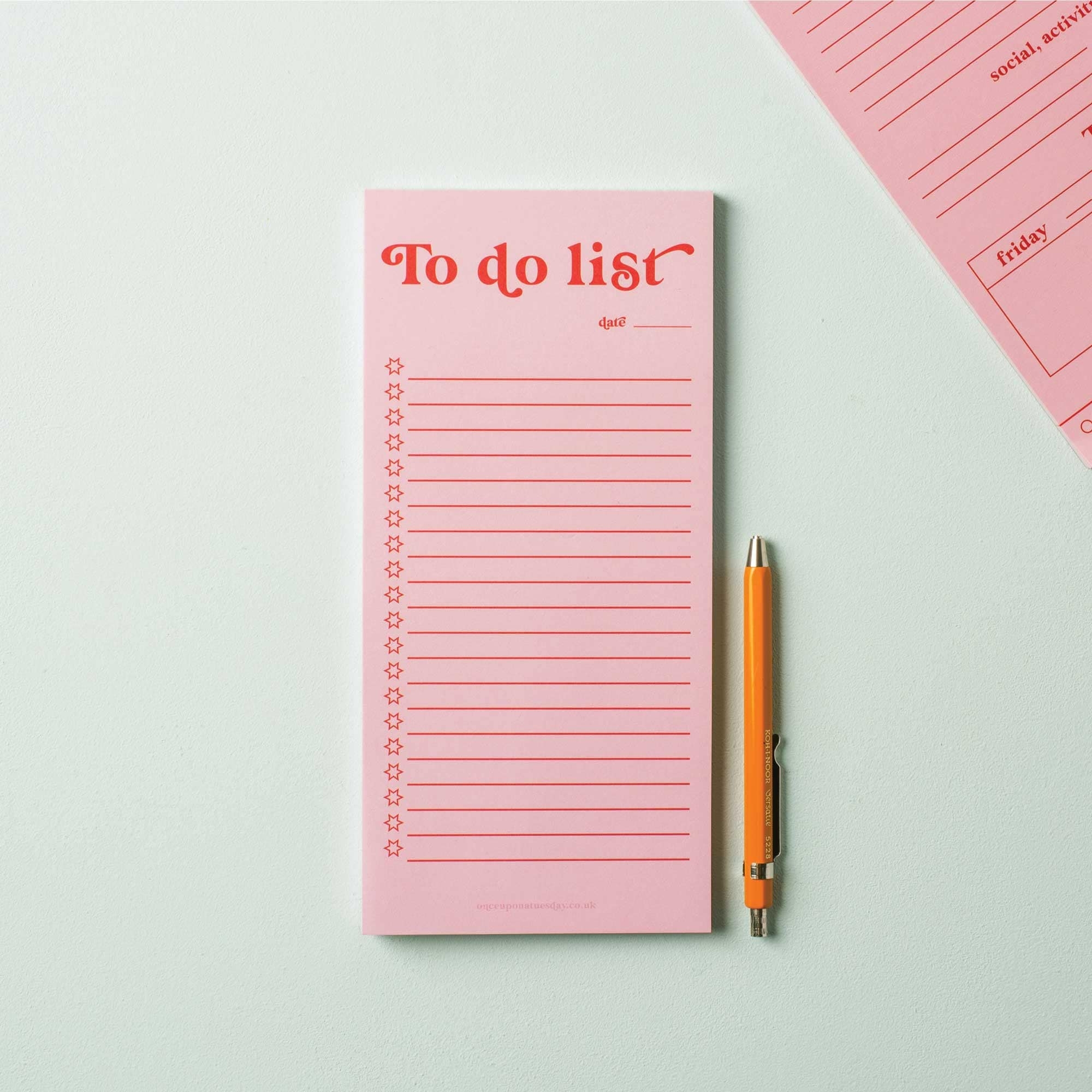 Slim To do List Notepad Pink And Red Bold Deskpad Tear Off Notepad Magnetic Planner Pad WFH Desk Pad Productivity Pad Etsy
