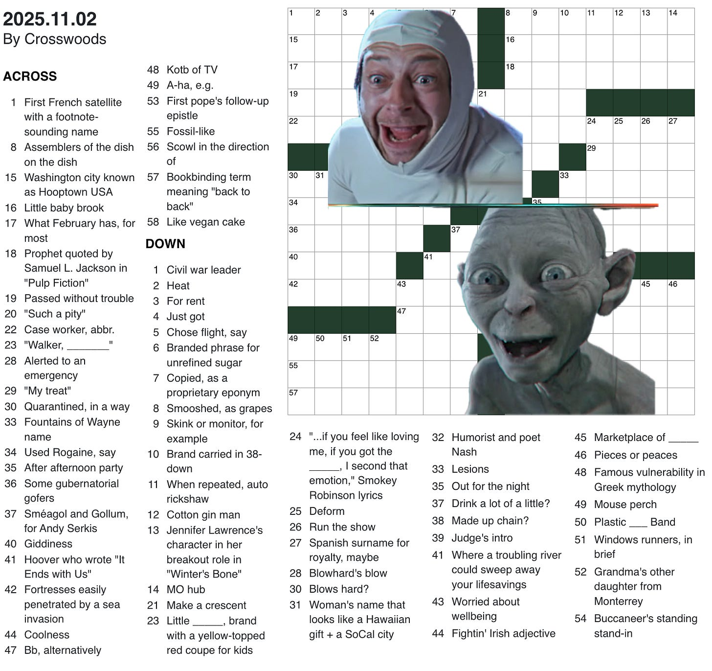 Sm agol And Gollum Weekly Crossword Puzzle Sm agol And Gollum Weekly Crossword Puzzle