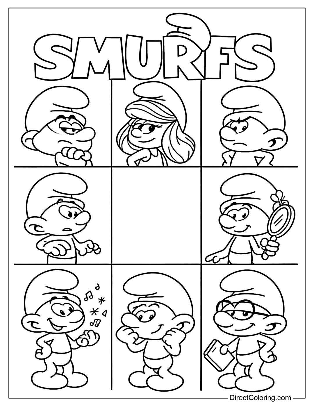 smurfs coloring pages