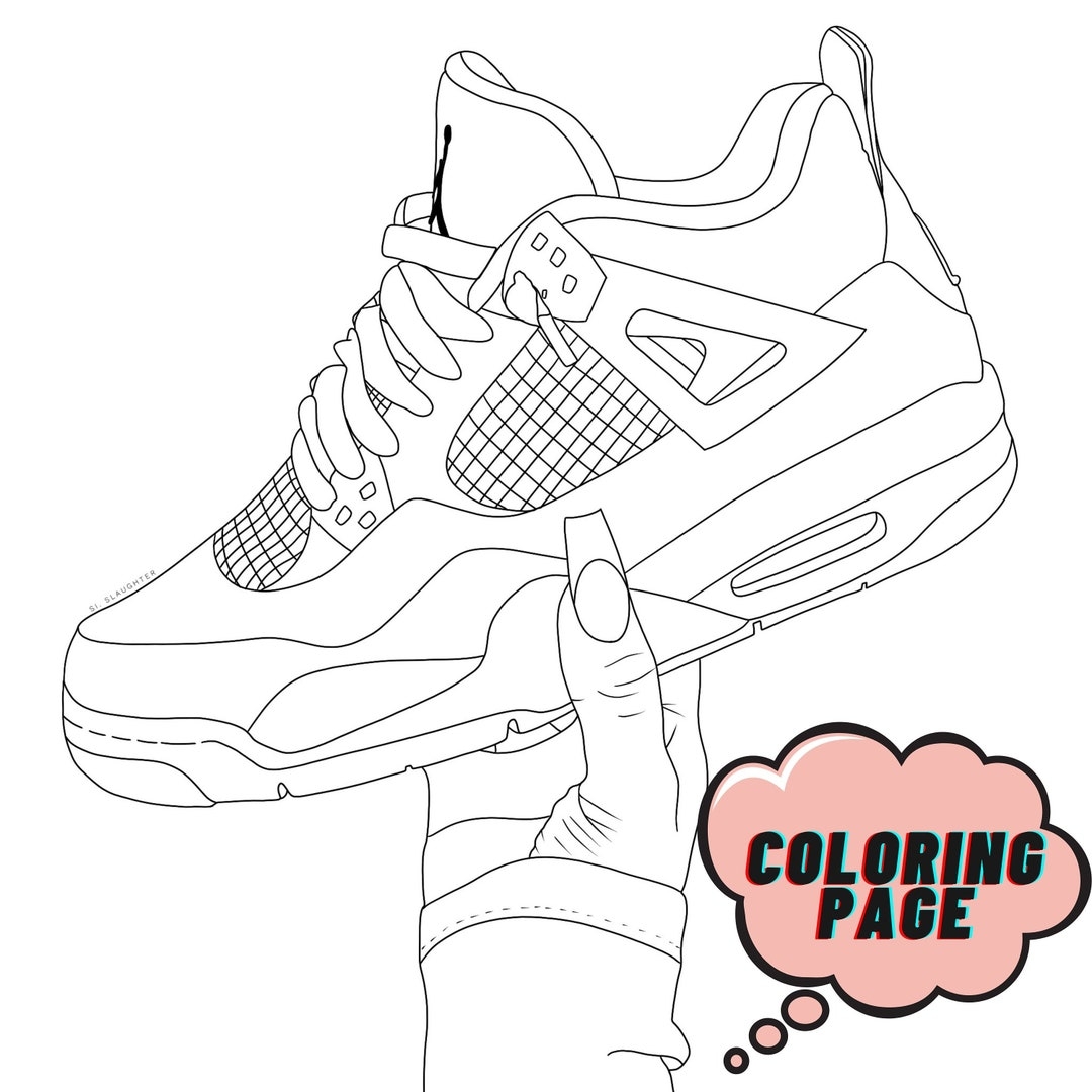 Sneaker Coloring Page Etsy Singapore Sneaker Coloring Page Etsy Singapore