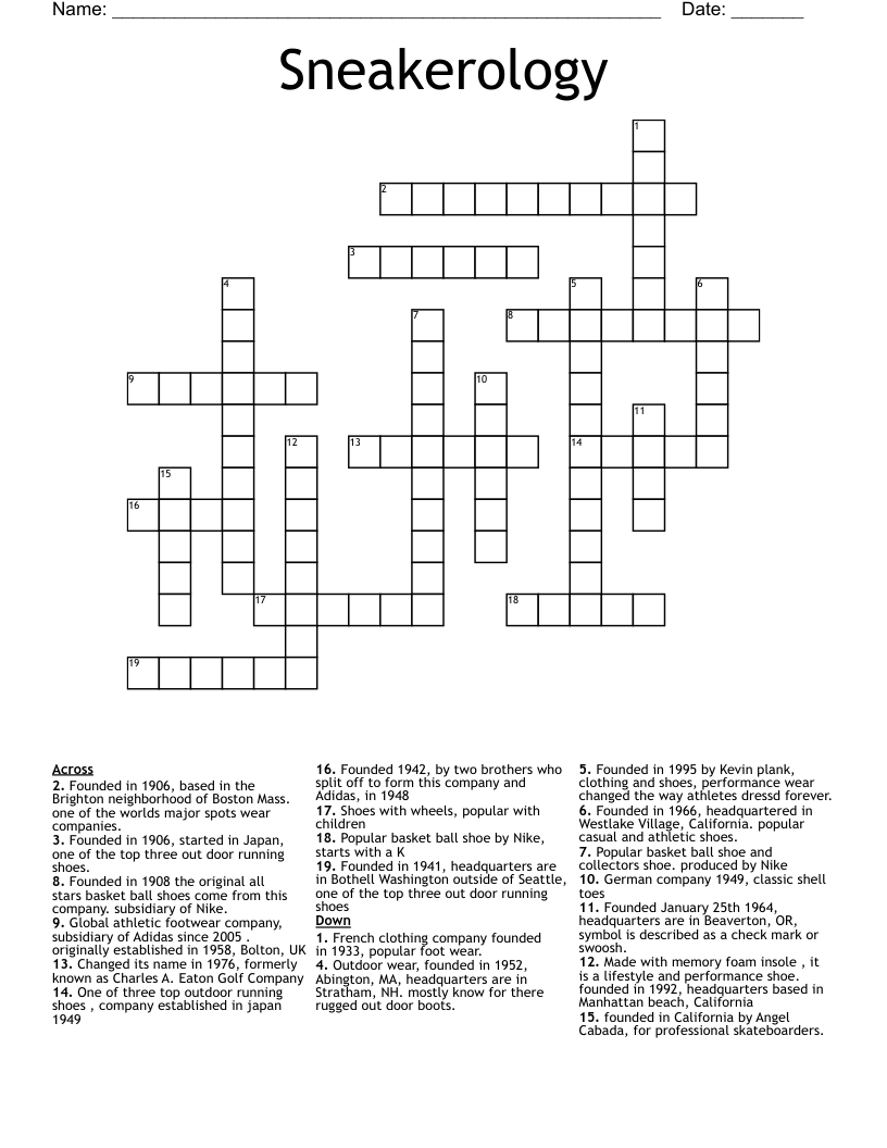 sneaker brand crossword clue