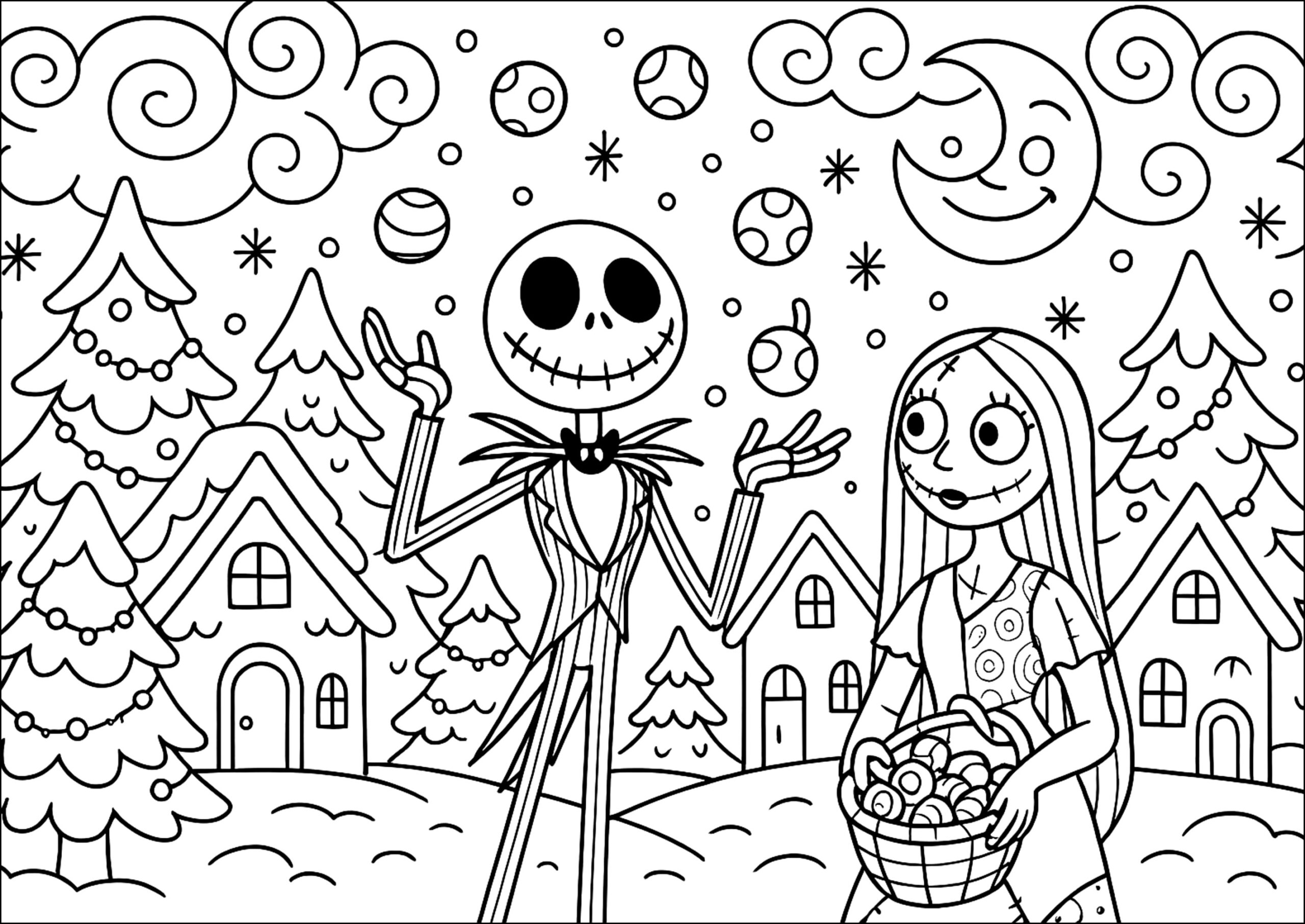 coloring pages jack skellington
