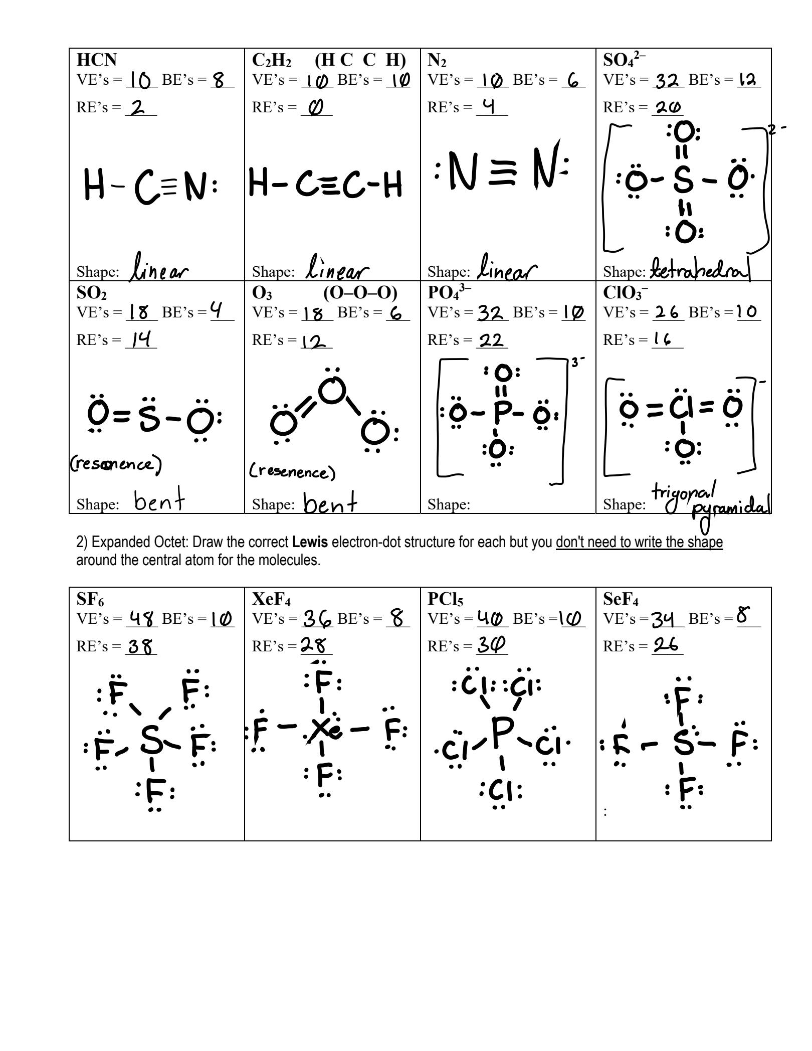 lewis dot structure practice worksheet