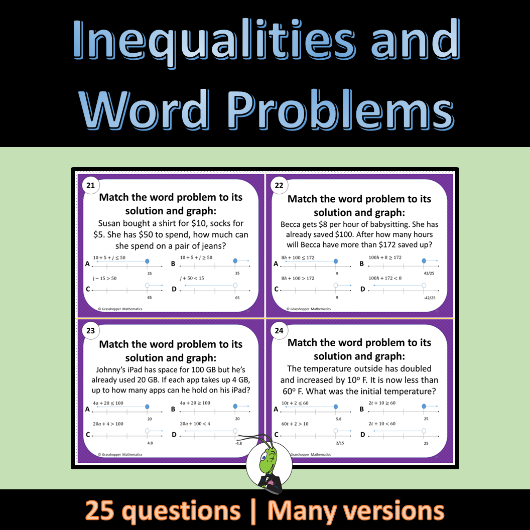 inequality word problems worksheet inequality word problems worksheet