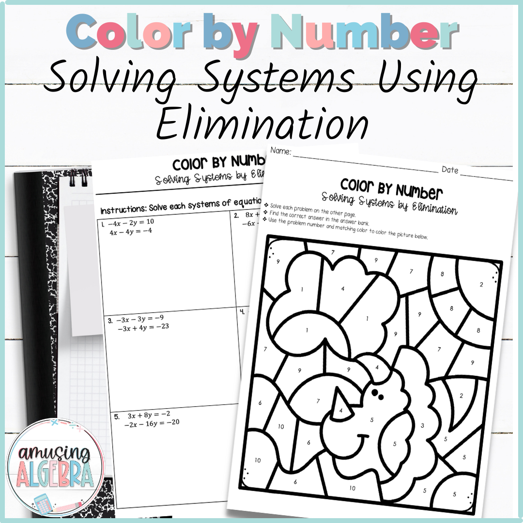 systems of equations elimination worksheet
