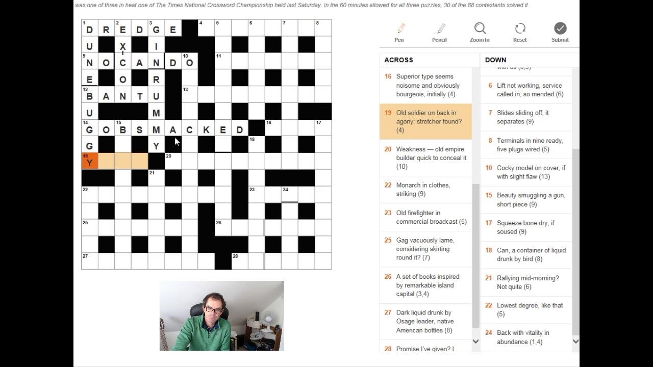 Solving The Times Crossword On 8 Nov 2017 YouTube