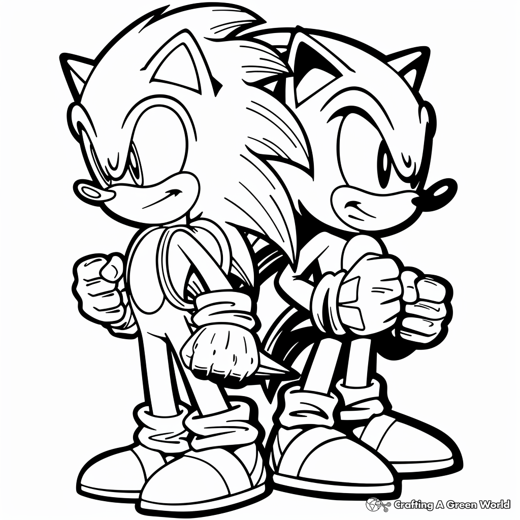 shadow and sonic coloring pages