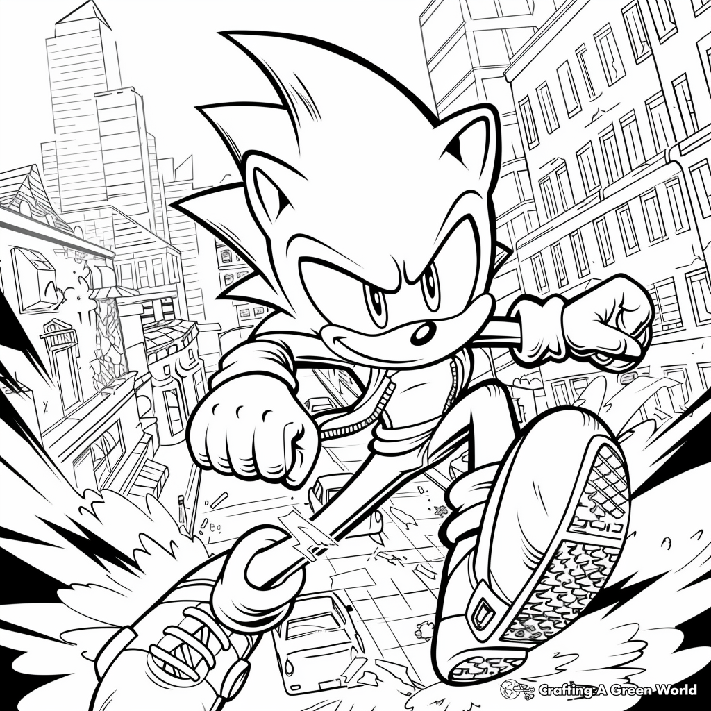 coloring page sonic