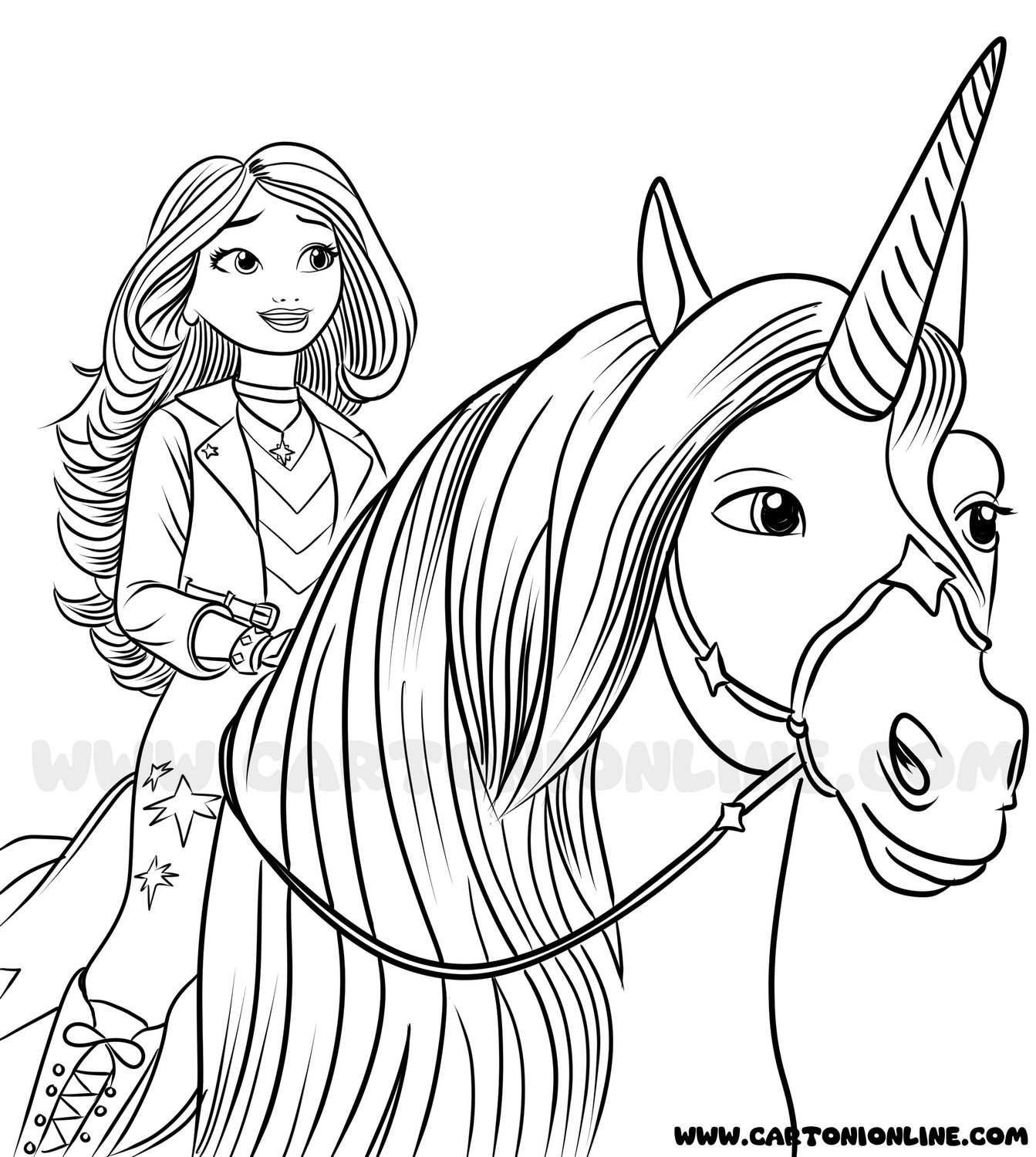 unicorn academy coloring pages