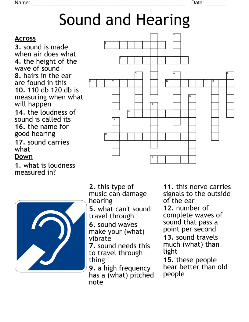 Sound And Hearing Crossword WordMint Sound And Hearing Crossword WordMint