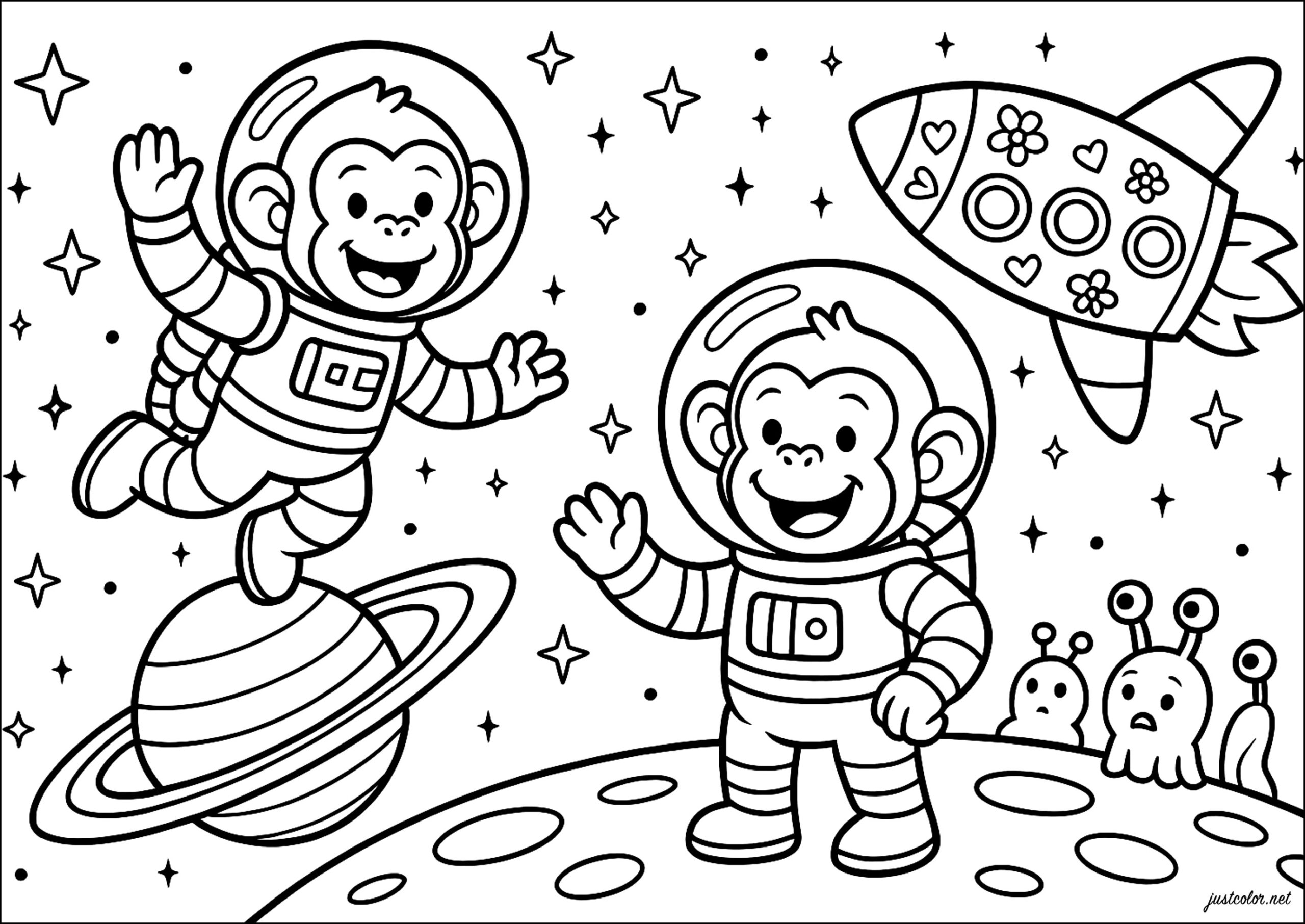 outer space coloring pages