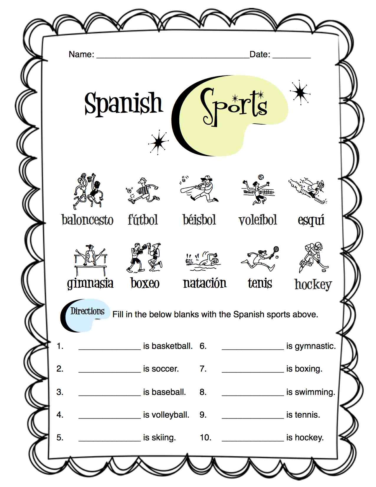 spanish worksheets for kids