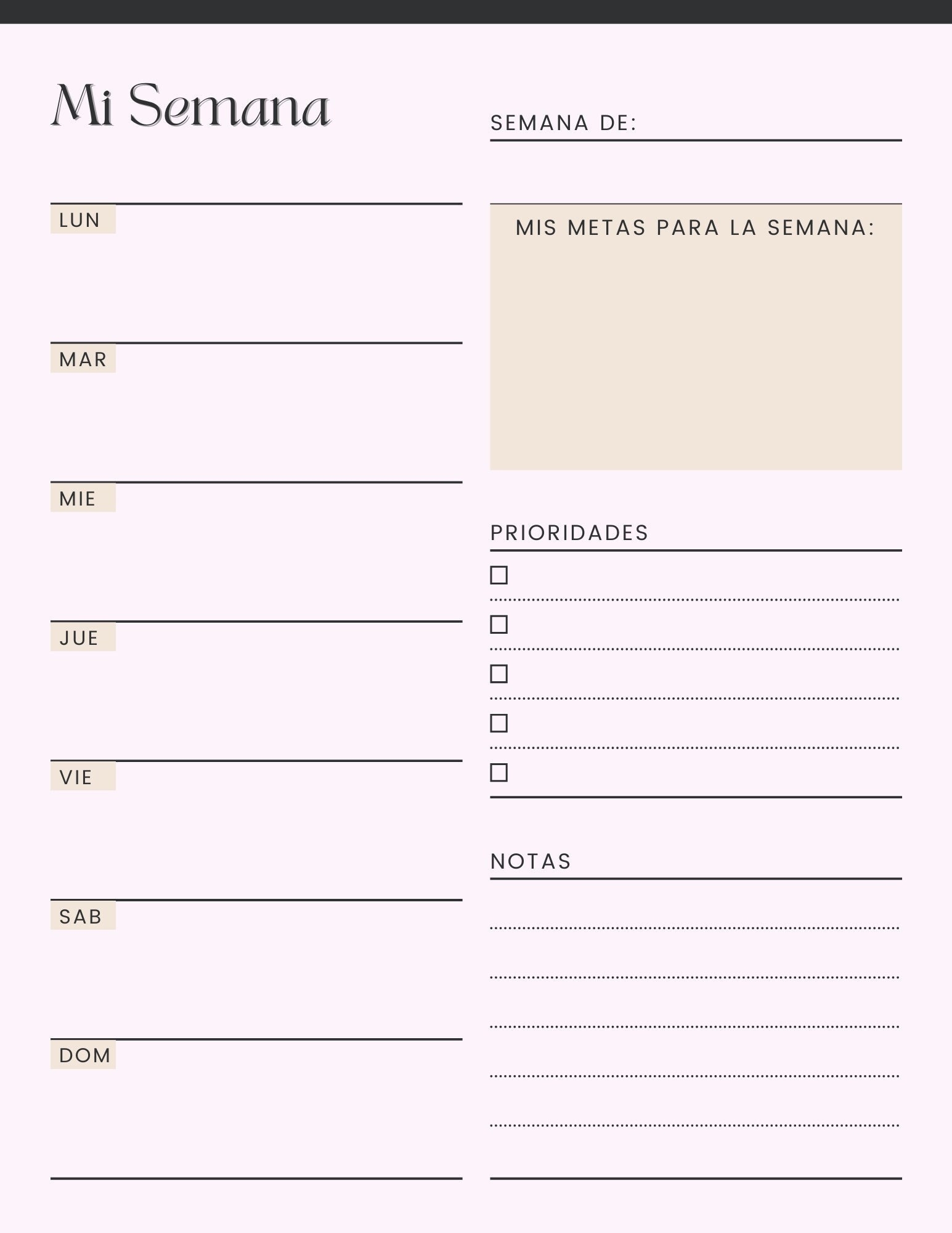 Spanish Weekly To Do List Printable Instant Download Weekly Planner Printable Planner Planificador Agenda Semanal Planificador Semanal Etsy Spanish Weekly To Do List Printable Instant Download Weekly Planner Printable Planner Planificador Agenda Semanal Planificador Semanal Etsy