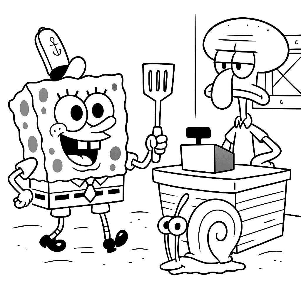 spongebob coloring page