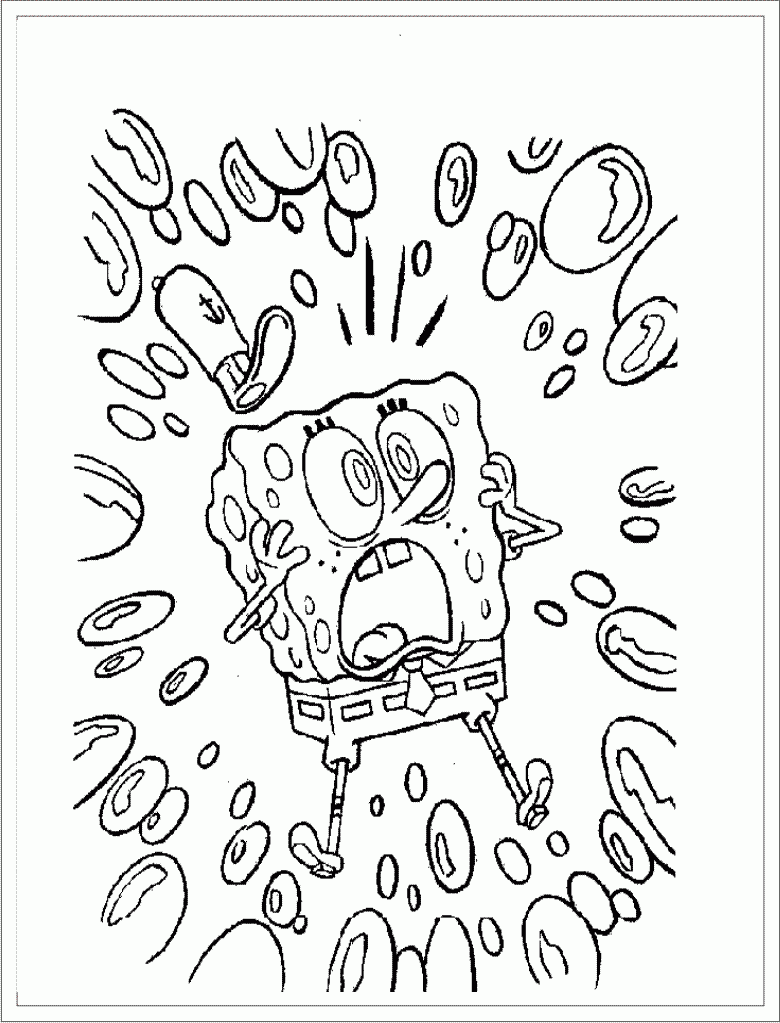 spongebob color pages to print