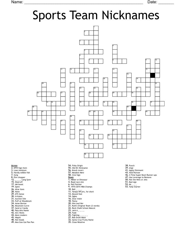 nickname crossword clue nickname crossword clue