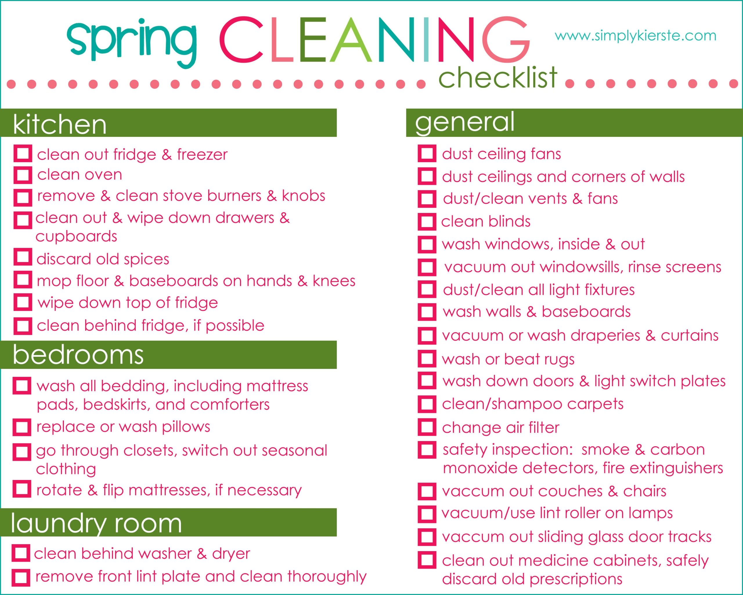 spring cleaning to do list