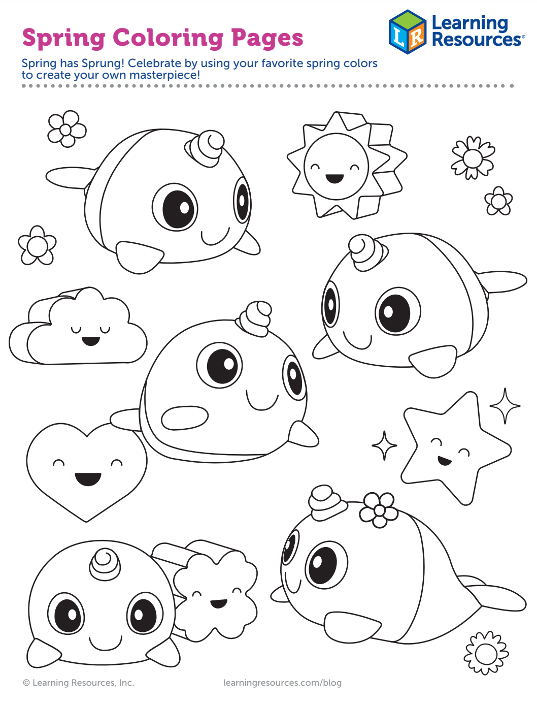 Spring Narwhal Coloring Page For Kids Learning Resources Spring Narwhal Coloring Page For Kids Learning Resources