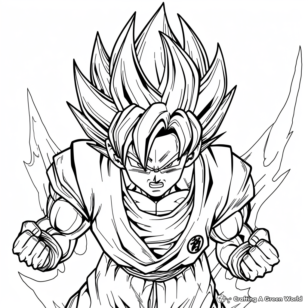 SSJ Goku Coloring Pages Free Printable 