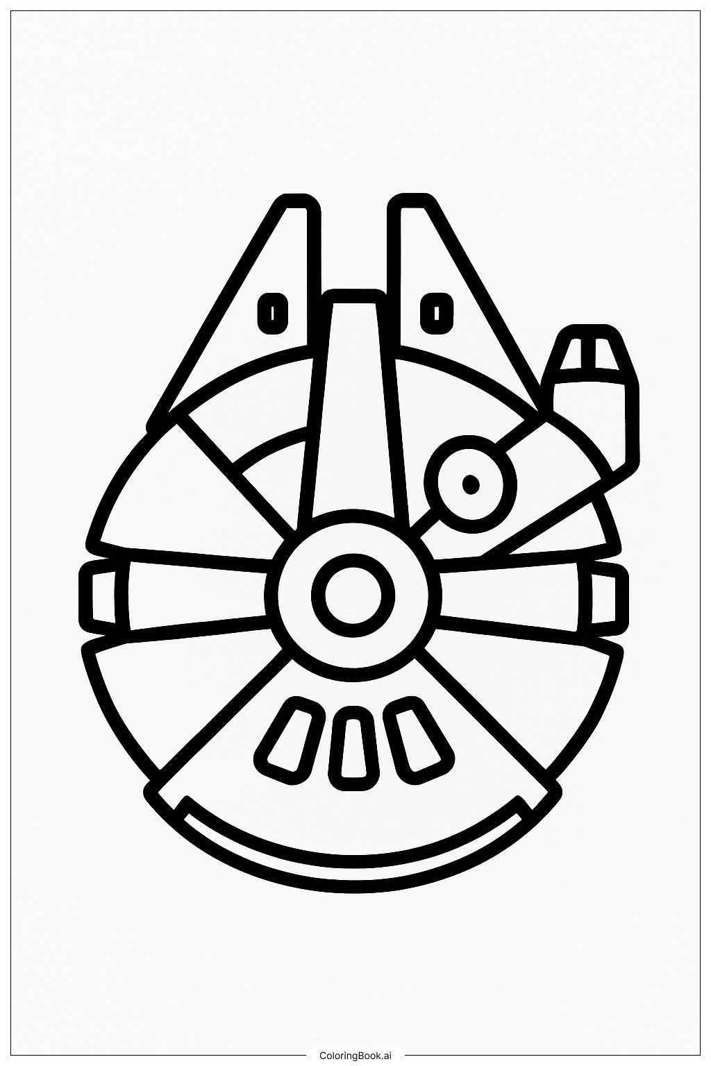 Star Wars Millennium Falcon Outline Coloring Page Free PDF PNG Printable Star Wars Millennium Falcon Outline Coloring Page Free PDF PNG Printable