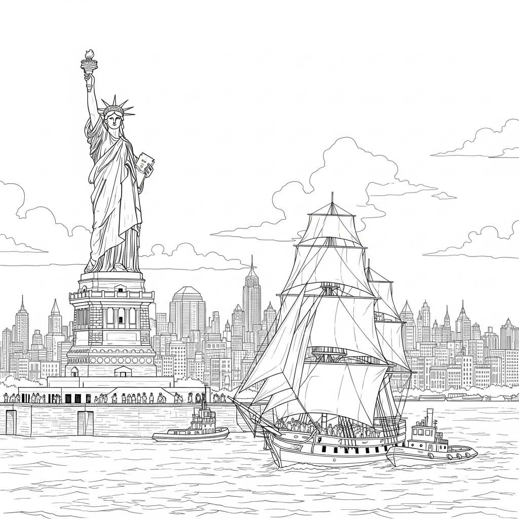 statue of liberty coloring page
